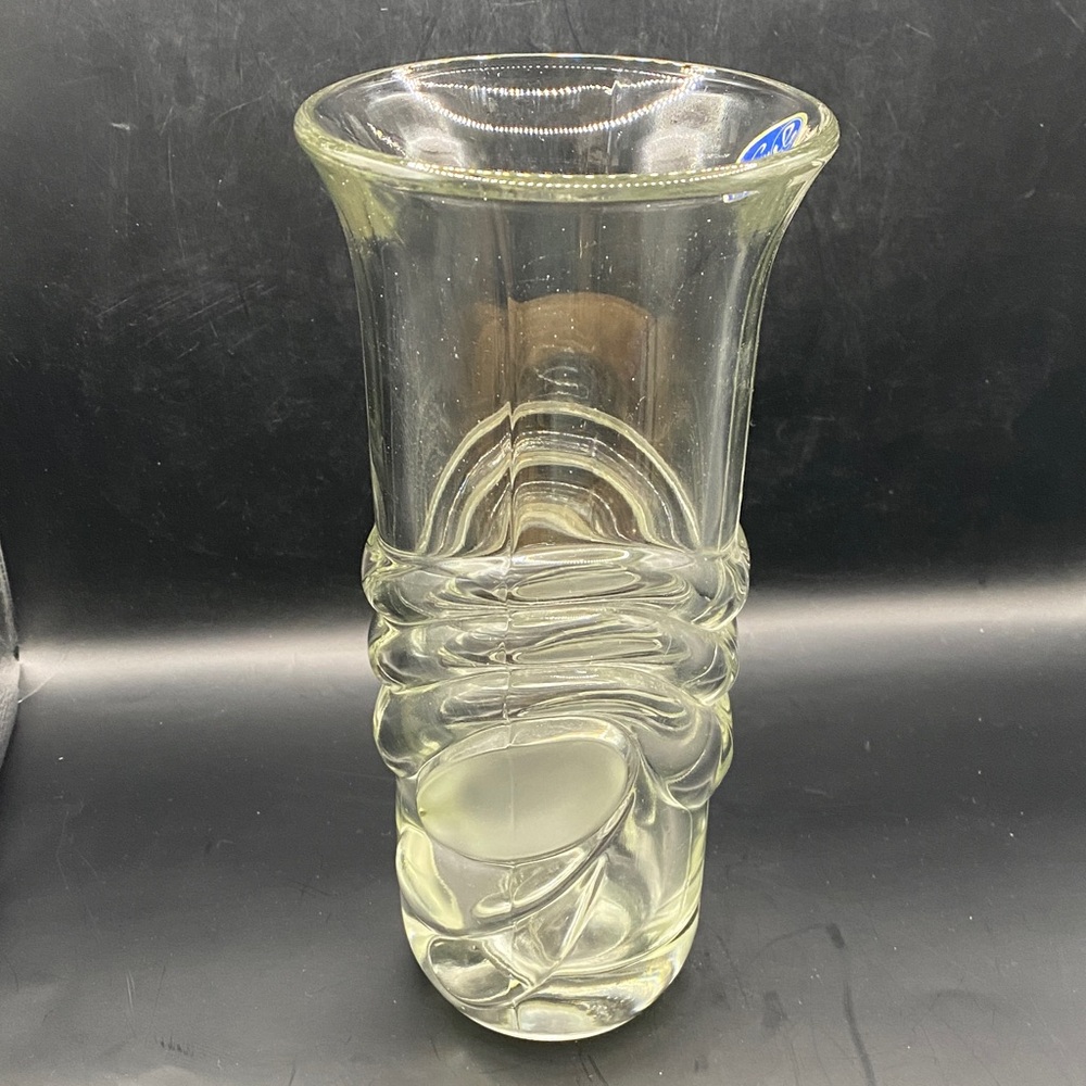 Bohemia Glass Vase | Czech Crystal Style | Twisted Clear Glass Decor